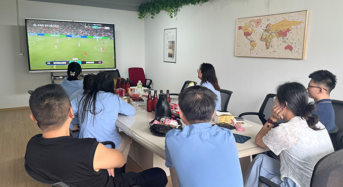 All staff members of the company gathered to watch the matches of the FIFA World Cup 2026.
